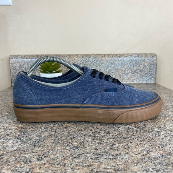 Vans Authentic Off The Wall Classic Blue Canvas/Denim Gum Men size 7 / Women 8.5 - Picture 4 of 9